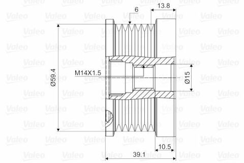 VALEO HYUNDAI Шків генератора Accent II,Getz,Matrix 1.5CRDi 02-