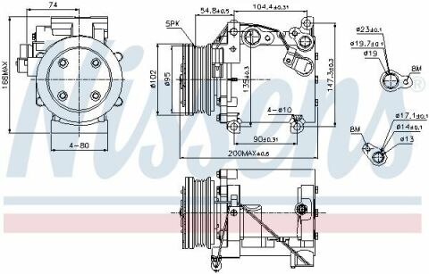 Компресор  MT  GALANT(96-)2.0  i  16V(+)[OE  MR360561]