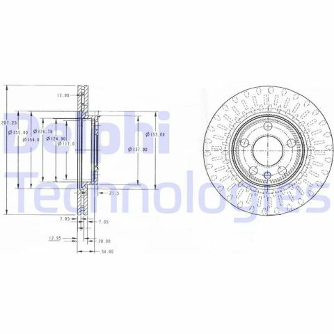 Диск тормозной (передний) (к-кт 2шт) Fiat Scudo/Peugeot Expert 96- (257x20) (вентил.) ( с покрыт.)