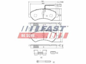 Колодки гальмівні дискові передні FIAT Ducato 06-14; PEUGEOT Boxer 06-14; CITROEN Jumper 06-14, Jumper 14-