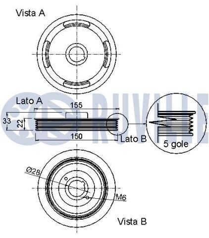 DB Шкив колеинчатого вала W168/169,B245 01-