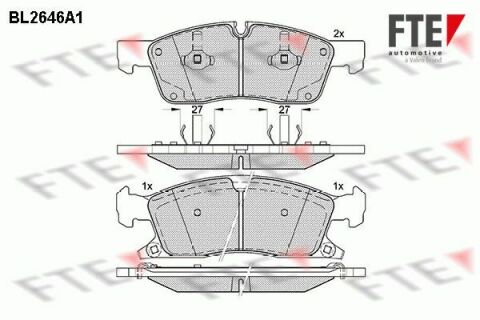 Колодки тормозные (передние) MB M-class (W166)/GLE (W166)/Jeep Grand Cherokee IV 2.1D-6.4i 10-
