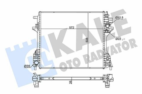 KALE JAGUAR Радіатор охолодження XF/XJ 2.0/3.0 09-