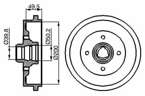 Барабан тормозной (задний) Audi 80-88/VW Caddy II 96-00 (200x40)