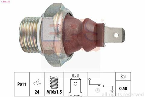 EPS SKODA Датчик давления масла (коричн.) Felicia 1,3 94-, Favorit 1,3 89-, (0,5bar)