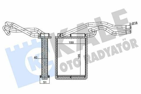 KALE FORD Радіатор опалення Fiesta V, Fusion 01-, Mazda 2 03-