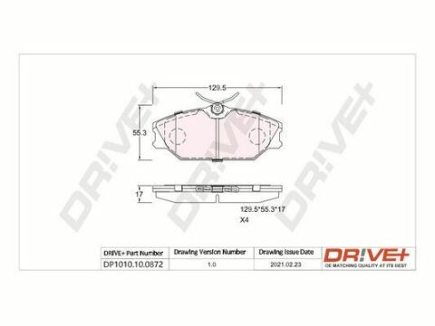 DP1010.10.0872 Drive+ - Гальмівні колодки до дисків