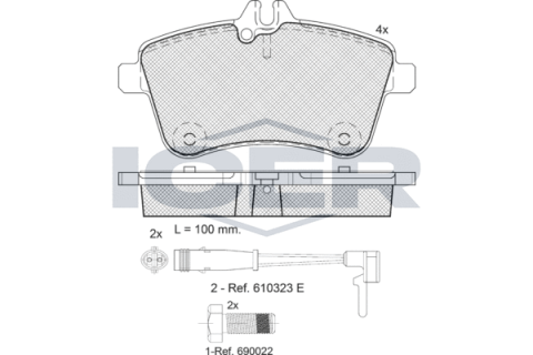 Колодки тормозные (передние) MB A-class 04-12/B-class 05-11 (+датчики)