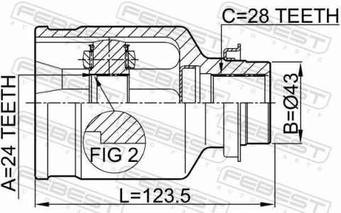 ШРКШ (ШРУС) внутренний правый 24x43x28 ​​MAZDA 3 BK 03-08