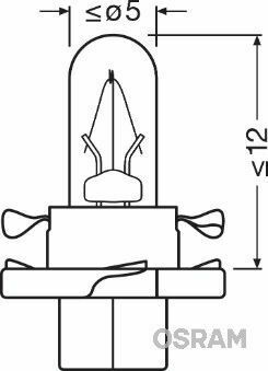 Автолампа 12V 1.2W BX8.4d 12.5fs Стандарт