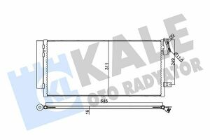 KALE FIAT Радіатор кондиціонера Doblo 10-, Opel Combo Tour 12-