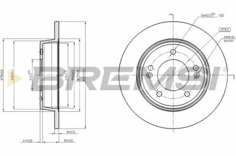 Тормозной диск зад. Hyundai Elantra/i 30/Kia Ceed/Soul II 11- (262x10)