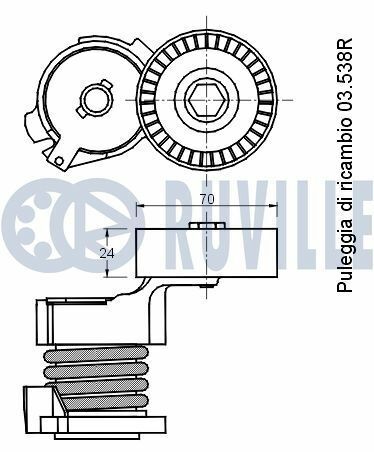 Натяжитель ремень polo 1.2 01-, skoda fabia 1.2 01-