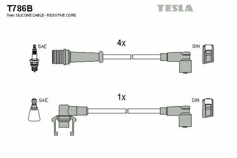 Кабель зажигания к-кт TESLA Renault 21,25 84-94 2,0