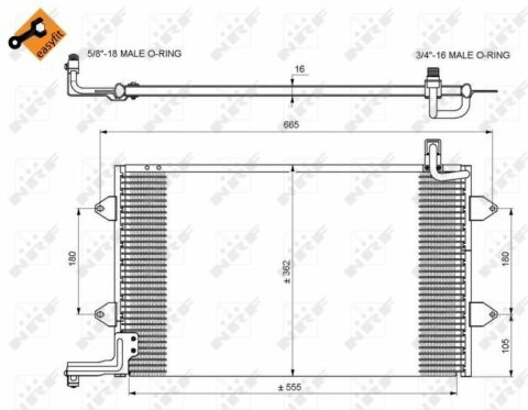 Радиатор кондиционера VW Golf III 1.4-2.9 91-99