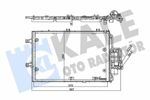 KALE OPEL Радиатор кондиционера Combo Tour,Corsa C
