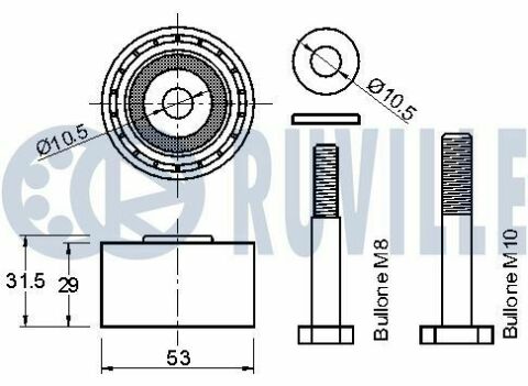 Натяжной ролик punt, doblo, croma 1,9 jtd 00-, chevrolet, suzuki, opel