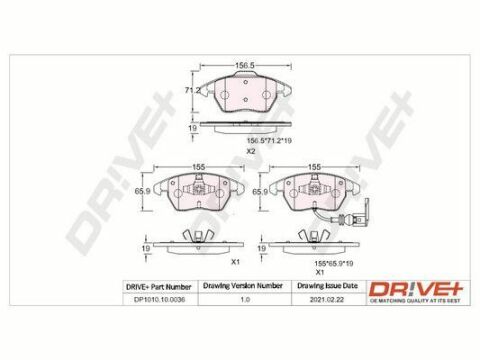 DP1010.10.0036 Drive+ - Тормозные колодки для дисков