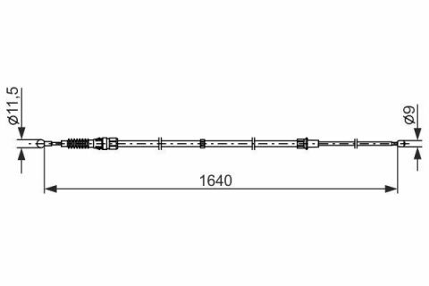 Трос ручного тормоза Polo 14- (1640/1044mm) VW