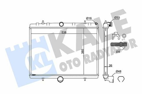 KALE FIAT Радиатор охлаждения Scudo 04-,Citroen C8,Jumpy,Peugeot 807,Expert 1.6/2.0HDI 02-