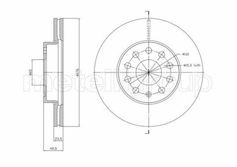 Диск тормозной (передний) VW Golf VII 12-(276x23.5)