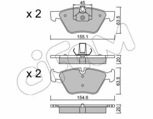 Колодки гальмові передні BMW 3 90/91/92 5 E60/61