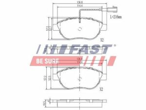 Колодки Тормозные FIAT Doblo 09- перед 2-Датчики