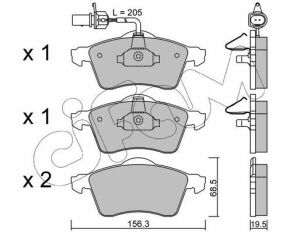 Колодки гальмові передні T4 96- (з Датчик) VW