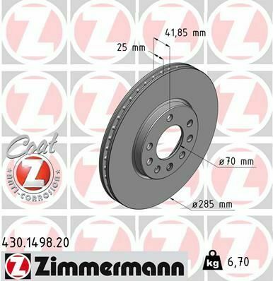 Диск тормозной (передний) Opel Vectra C/Signum 02-09/Fiat Croma 05- (285x25)