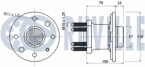 Ступица задниколеса без датчика abs astra f/gcorsa