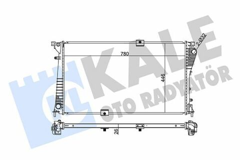 KALE RENAULT Радиатор охлаждения Trafic II,Opel Vivaro,Nissan 2.0/2.5dCi 06-