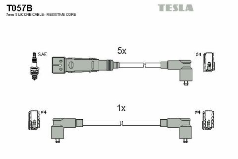 Кабель запалювання к-кт TESLA VW T4 90-03 2,5 AEN AAF ACU AEU AET