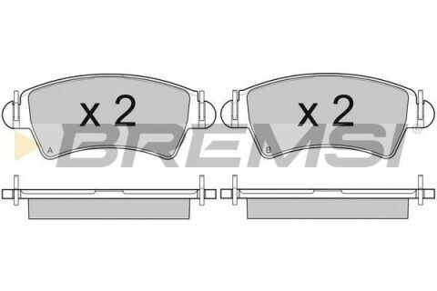 Тормозные колодки перед. Peugeot 206/306 94- (Bosch) (130,9x52,2x18)