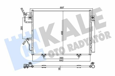 KALE MITSUBISHI Радиатор кондиционера Pajero IV 06-