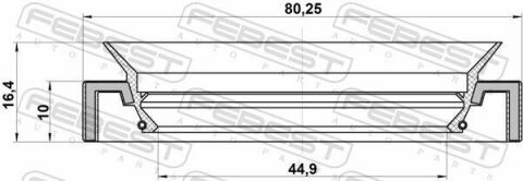 Сальник полуоси 44.9x80.25x10x16.4 Land Cruiser 100 98-