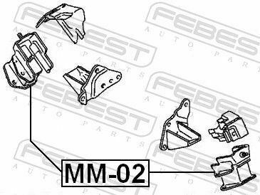 Подушка двигателя (передняя) Pajero 91-04