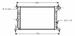 Радіатор охолодження Vectra B 1.6/2.0 95- OPEL