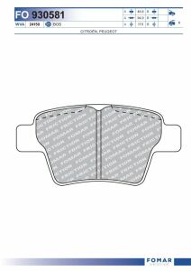 Комплект гальмівних накладок, дискове гальмо