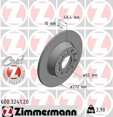 Диск тормозной (задний) VW Caddy 03-(272x10) (с покрытием) (полный)