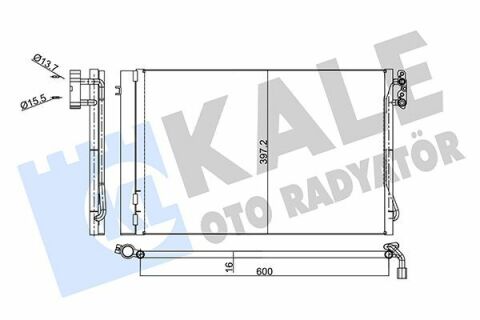 KALE BMW Радіатор кондиціонера 1E81/87,3 E90,X1 E84