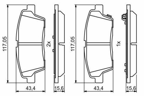 Колодки гальмівні (задні) Hyundai Genesis/Kia Quoris 14-