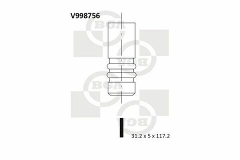 Клапан впуска. AVEO/ASTRA/VECTRA 1.6 94-14