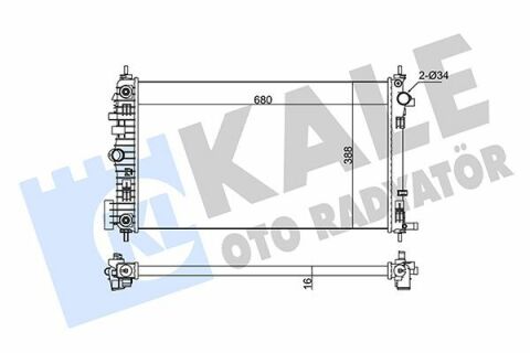 KALE OPEL Радиатор охлаждения Insignia 2.0 Turbo 08-