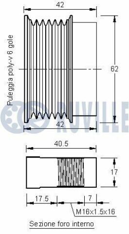 Шкив генератора astra h 1,9cdti 04-, vectra c 1,9cdti 04-.