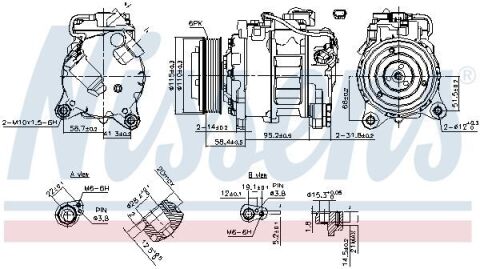 Компрессор кондиционера 1 (f20), 3 (f30, f80), 3 touring (f31), 4 купе (f32, f82), x4 (f26) bmw