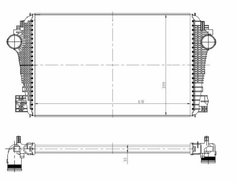 Радиатор интеркулера VW Amarok 2.0TSI 10-16/2.0TDI10-/2.0BiTDI 10-12