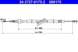 Трос ручника (задній) Audi A3/Skoda Octavia/VW Golf 96-10 (1723/1090mm) Трос ручника (задній) Audi A3/Skoda Octavia/VW Golf 96-10 (1723/1090mm)