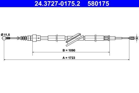 Трос ручника (задний) Audi A3/Skoda Octavia/VW Golf 96-10 (1723/1090mm)