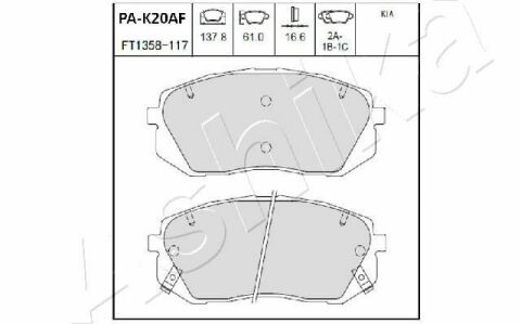 Гальмівні колодки перед. Kia Carens 07-/Sportage 04- (mando)