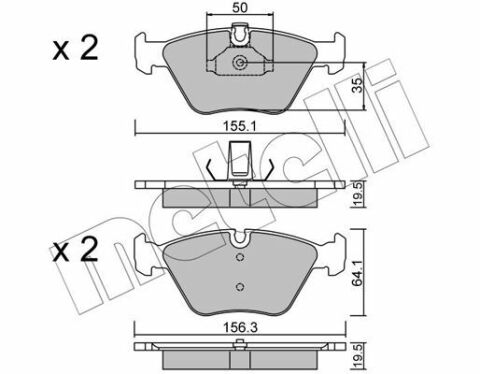 Колодки гальмівні (передні) BMW 5 (E39) 96-04/3 (E46) 00-06 Колодки гальмівні (передні) BMW 5 (E39) 96-04/3 (E46) 00-06